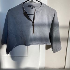 Misguided blue crop with zipper